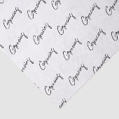Papier Mousseline Gracias minima Black white script Custom Business (Détail)