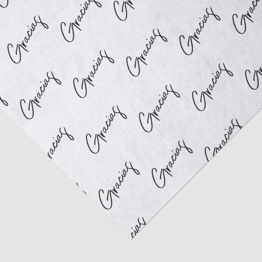 Papier Mousseline Gracias minima Black white script Custom Business (Détail)