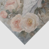 Papier Mousseline Gracity White Dove with Pastel Pink Roses (Détail)
