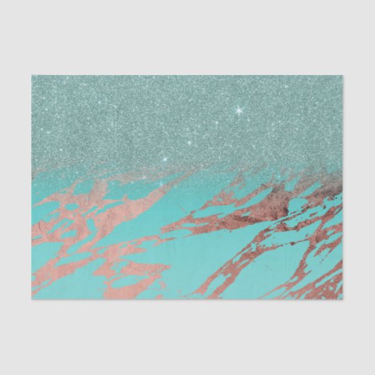 Papier Mousseline Gradient de marbre turquoise de parties (Recto)
