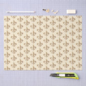 Papier Mousseline Gradient d'or ciselé Heraldique Fleur de lis Ivoir (Artisanat)