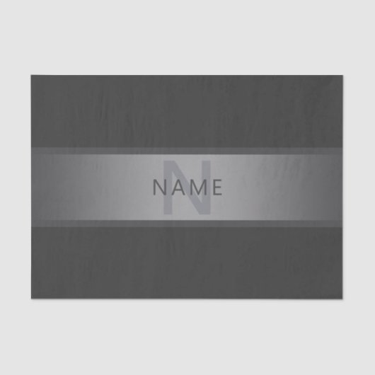 Papier Mousseline Gradient gris foncé moderne Nom ou raison sociale (Recto)