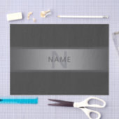 Papier Mousseline Gradient gris foncé moderne Nom ou raison sociale (Artisanat)