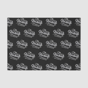 Papier Mousseline Graduate Classe Année Noir Blanc Personnalisé Grad