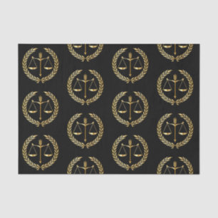 Papier Mousseline Graduation Gold Justice Scale Sword Laurel Wreath