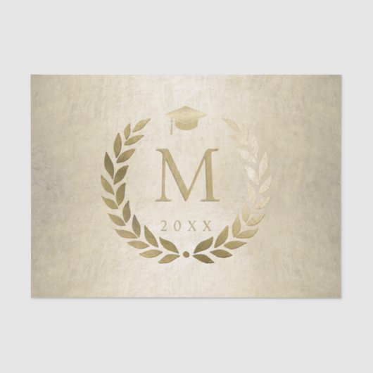 Papier Mousseline Graduation Gold Laurel Wreath Class of 2023 (Recto)