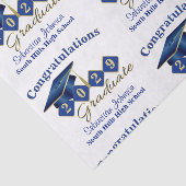 Papier Mousseline Graduation personnalisée Bleu & Or (Détail)