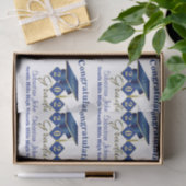 Papier Mousseline Graduation personnalisée Bleu & Or (Cadeau)