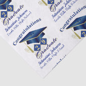 Papier Mousseline Graduation Personnalisée Bleu & Or (Détail)