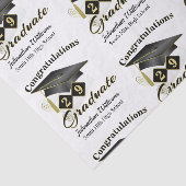 Papier Mousseline Graduation personnalisée Noir & Or (Détail)