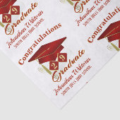 Papier Mousseline Graduation personnalisée Rouge & Or (Détail)