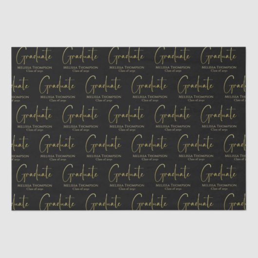Papier Mousseline Gradué Gold Calligraphie Moderne Script (Recto)