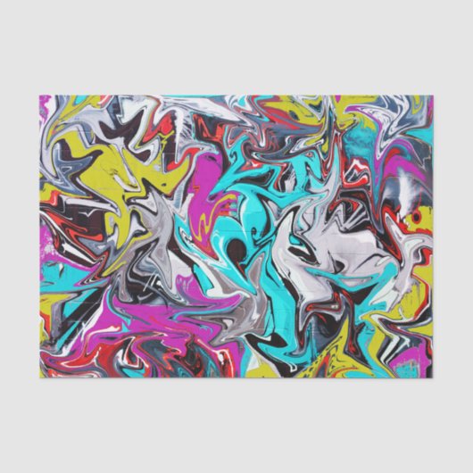 Papier Mousseline Graffiti Abstrait (Recto)