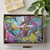 Papier Mousseline Graffiti Abstrait (Cadeau)