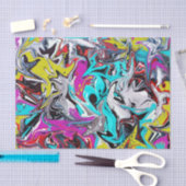 Papier Mousseline Graffiti Abstrait (Artisanat)