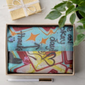 Papier Mousseline Graffiti Blue Pink Urban Street Wall Art (Cadeau)