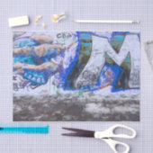 Papier Mousseline Graffiti Blue Urban Grunge Street Peinture murale (Artisanat)