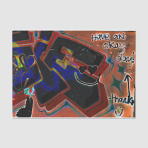 Papier Mousseline Graffiti Brown noir peint Urban Street Wall Art