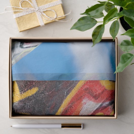 Papier Mousseline graffiti de planète (Cadeau)