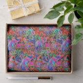 Papier Mousseline Graffiti en bleu, rouge, vert et violet (Cadeau)