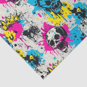 Papier Mousseline Graffiti Motif avec des couleurs néon et un terrai (Détail)