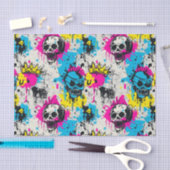 Papier Mousseline Graffiti Motif avec des couleurs néon et un terrai (Artisanat)