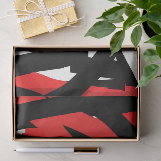 Papier Mousseline Graffiti noir, blanc et rouge (Cadeau)