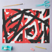 Papier Mousseline Graffiti noir, blanc et rouge (Artisanat)
