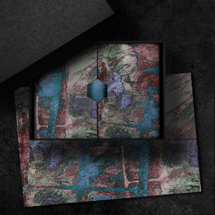 Papier Mousseline Graffiti peint Grunge   Taupe bleu rouille