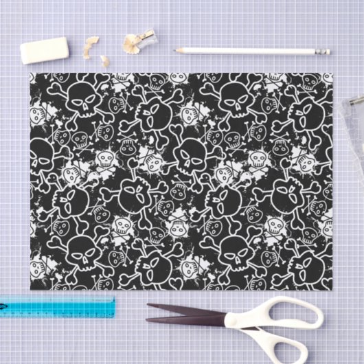 Papier Mousseline Graffiti skuls (Artisanat)
