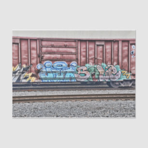 Papier Mousseline Graffiti Train Grunge Colorée Urban Street Art