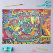 Papier Mousseline Graffiti Urbain 28 Découpage Tissu Papier (Artisanat)