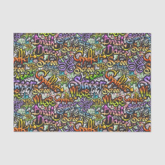 Papier Mousseline graffiti vieux skool Découpage (Recto)