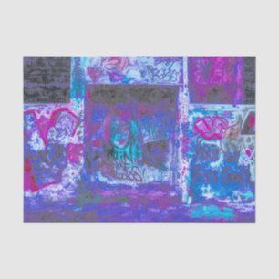 Papier Mousseline Graffiti Violet Rose Art Urbain Street Grunge Mura