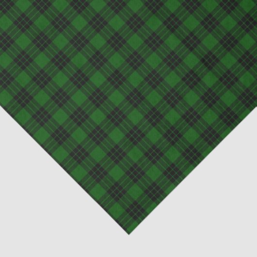 Papier Mousseline Graham tartan vert noir plaid (Détail)