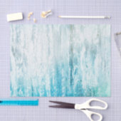 Papier Mousseline Grain de bois Turquoise Blanc Rustique Texture Déc (Artisanat)