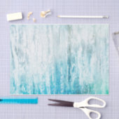 Papier Mousseline Grain de bois Turquoise Blanc Rustique Texture Déc (Artisanat)