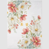 Papier Mousseline Grand aquarelle Fleur sauvage Bouquet Découpage (Recto)