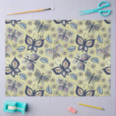 Papier Mousseline Grand Bleu Motif papillon sans voile découpage (Artisanat)