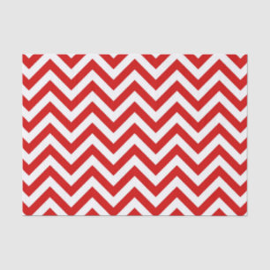 Papier Mousseline Grand Chevron rouge et blanc Motif ZigZag