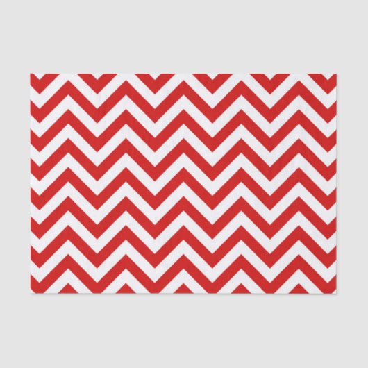 Papier Mousseline Grand Chevron rouge et blanc Motif ZigZag (Recto)