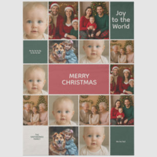 Papier Mousseline grand collage de nombreuses images Noël élégance 