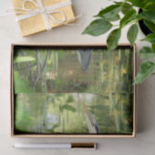 Papier Mousseline Grand Héron Bleu Dans l'étang - Vert (Cadeau)