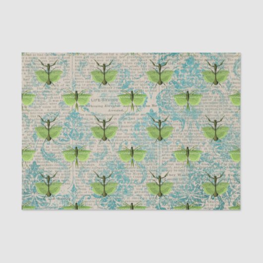 Papier Mousseline Grand insecte vert (Recto)