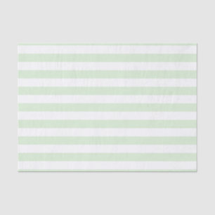Papier Mousseline Grand Lait pâle Jade Vert Blanc rayé Motif