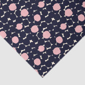 Papier Mousseline Grand motif de point bleu et rose (Détail)