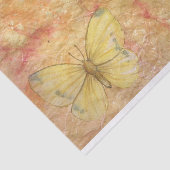 Papier Mousseline Grand Papillon jaune rose Arrière - plan or clair (Détail)