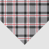 Papier Mousseline Grand Plaid moderne, noir, blanc, gris et rouge (Détail)