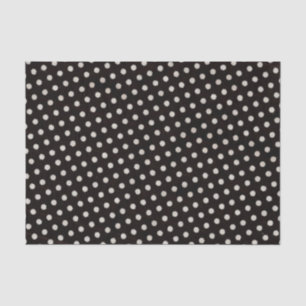 Papier Mousseline Grand pois blanc sur le noir