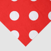 Papier Mousseline Grand pois - blanc sur le rouge (Détail)